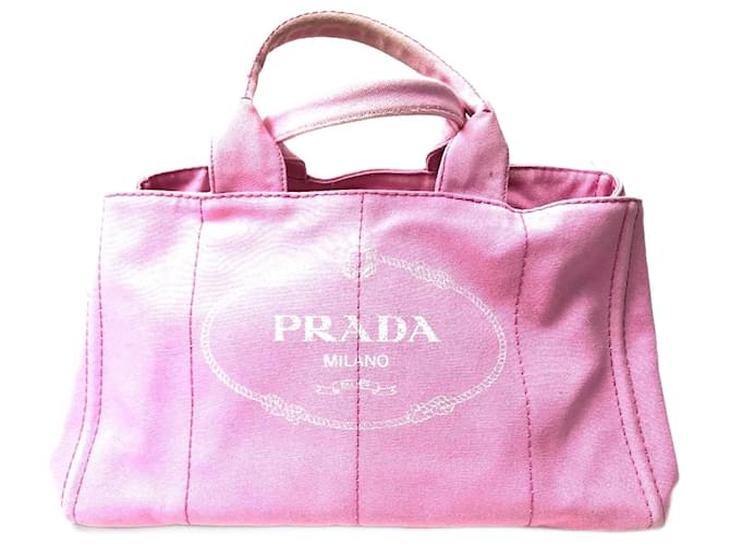 Tote Sac fourre-tout en coton rose Prada  ref.1456184