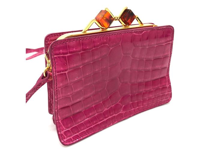 Borsa a spalla in pelle rosa Miu Miu
