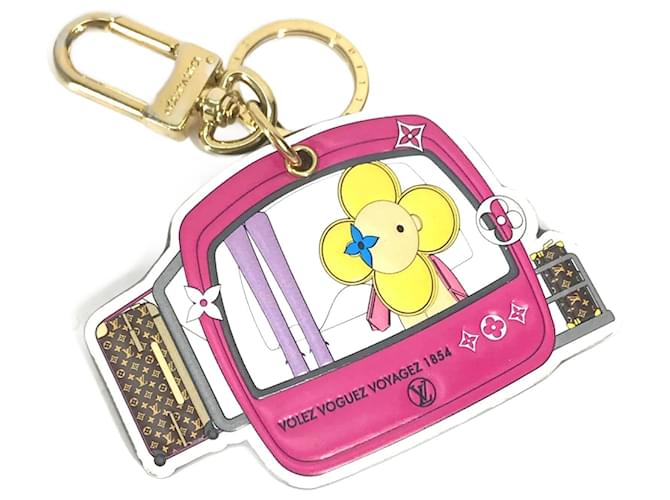 Porte-clés Monogram Charm M68653 de Louis Vuitton Rose  ref.1456246