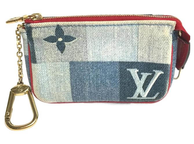 Louis Vuitton Monogram Denim Coin Purse Blue  ref.1456349