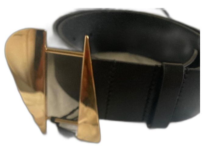 Isabel Marant Black Leather Belt 85 cm