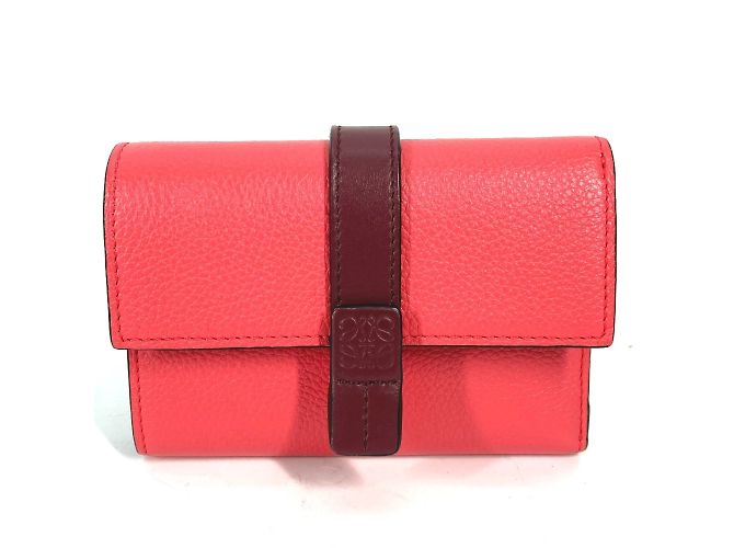 Loewe Bicolor Compact Trifold Wallet Pink