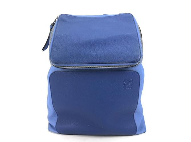 Loewe Bicolor Leather Backpack Blue  ref.1456551
