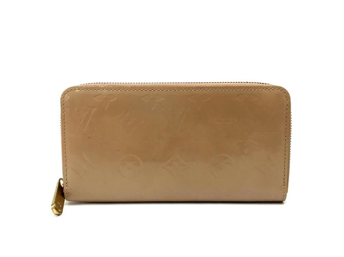Louis Vuitton Vernis Zip Around Long Wallet Beige