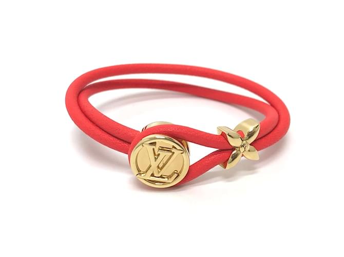 Bracelet en cuir orange Louis Vuitton M6678E  ref.1456603