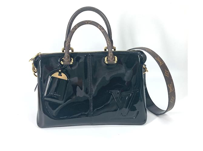 Louis Vuitton Vernis 2WAY Shoulder Bag Black Leather  ref.1456654