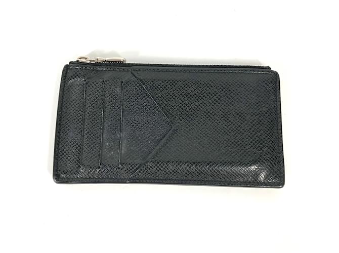 Louis Vuitton Taiga Fragment Case Coin Purse Black Leather ref  