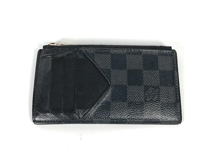 Louis Vuitton N64038 Damier Graphite Coin Purse Black  ref.1456664