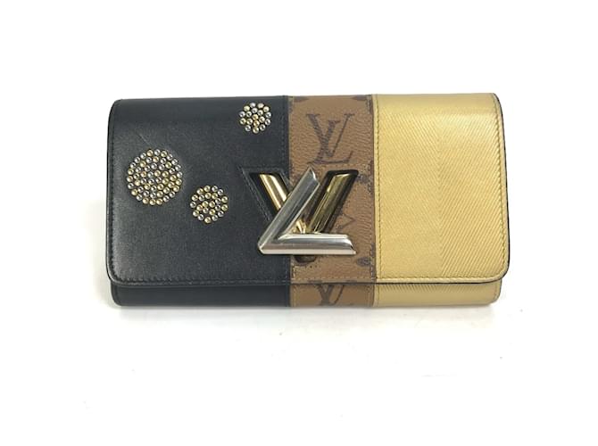 Louis Vuitton Monogram Reverse Long Wallet Black  ref.1456746