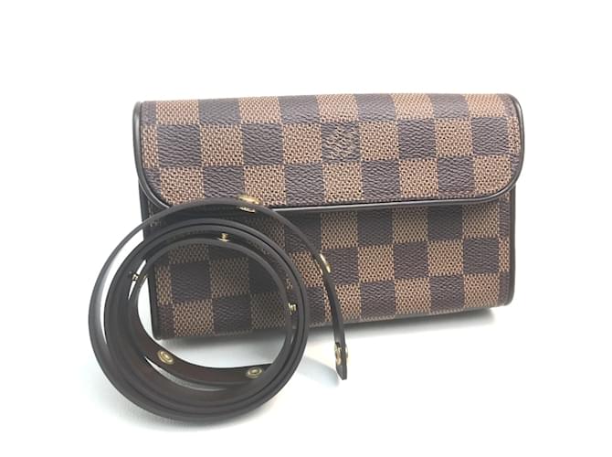 Pochete de cintura Louis Vuitton Damier Ebene marrom  ref.1456916