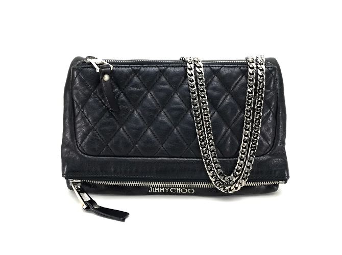 Borsa a spalla in pelle nera Jimmy Choo Nero