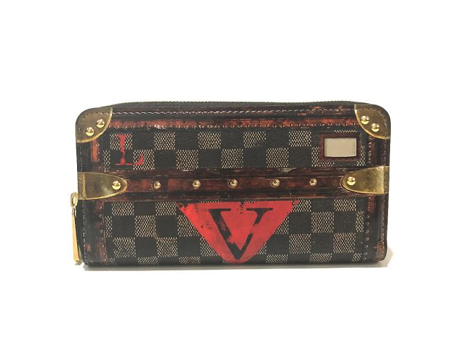 Louis Vuitton M63490 Transform do Damier Portafoglio Lungo con Zip Marrone