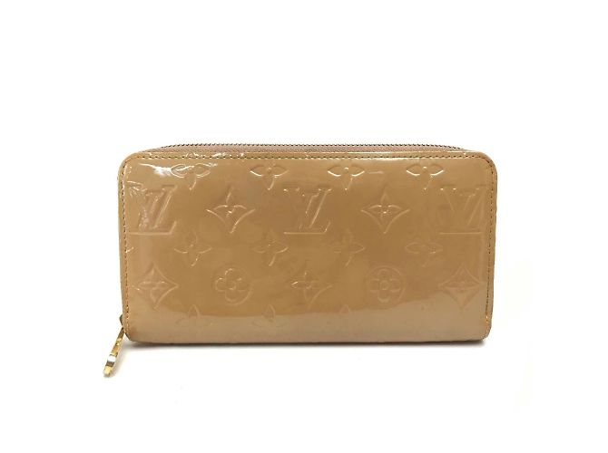 Louis Vuitton Vernis Zip Around Long Wallet Beige