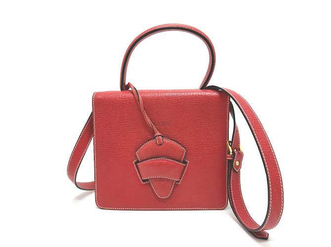 Loewe 2WAY Shoulder Hand Bag in Red