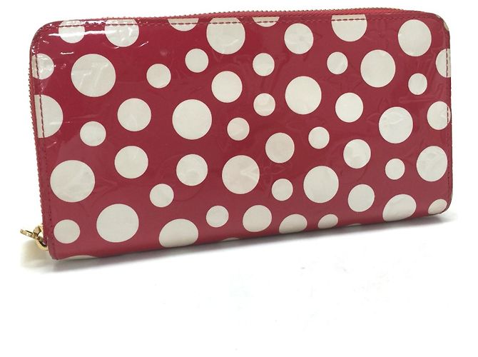 Louis Vuitton Vernis Dot Infinity Zip Around Long Wallet Red