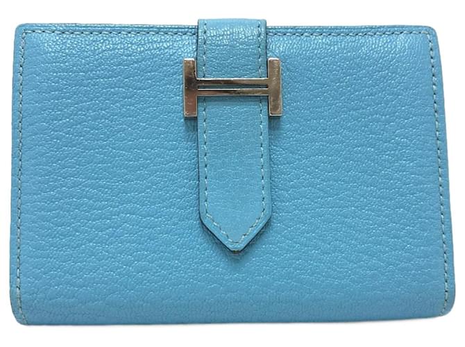 Hermès Porte-cartes en cuir bleu Hermes  ref.1457122