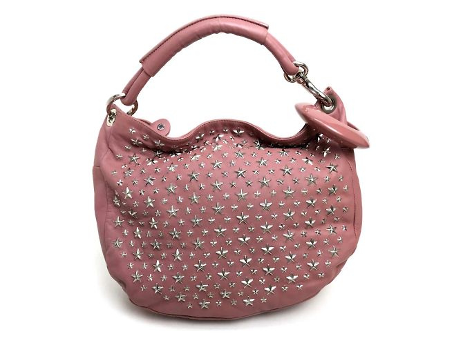 Borsa a spalla in pelle rosa Jimmy Choo