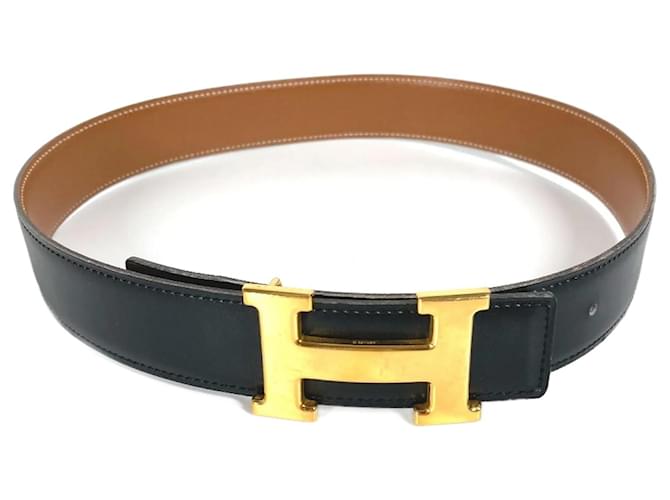 Hermès Ceinture en cuir réversible Hermes H Noir  ref.1457163