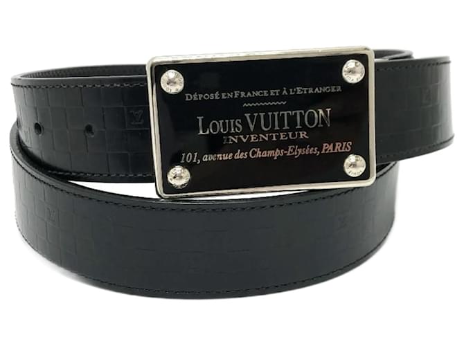 Louis Vuitton M6820 Leather Belt Black  ref.1457302