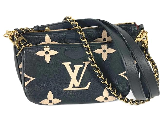 Louis Vuitton Monogram Empreinte Bicolor Shoulder Bag Black  ref.1457307