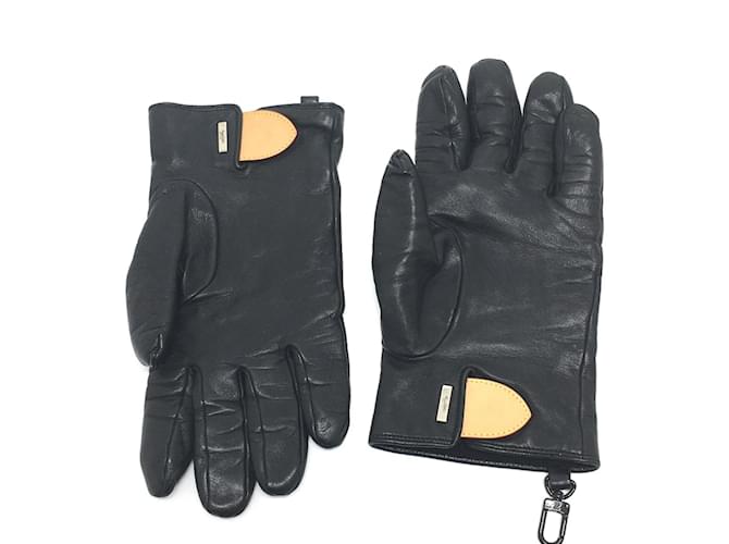 Gants Gon LV Staples MP2429 de Louis Vuitton Noir  ref.1457565