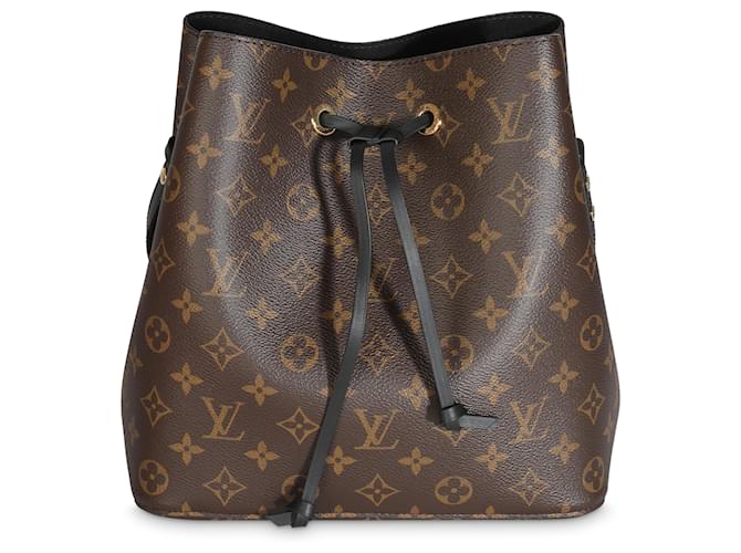 Louis Vuitton Canvas Monograma Preto Neonoe MM Marrom Lona  ref.1458007