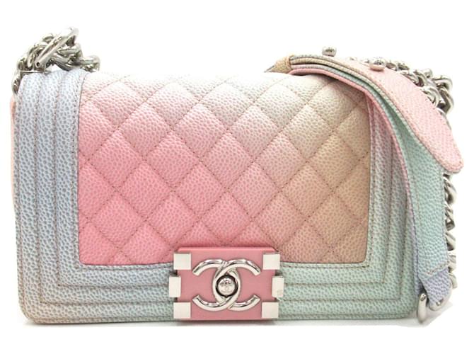 Le Boy Bolsa de ombro de couro Chanel Boy Chanel Chain 25369538 em ótimo estado Rosa  ref.1458088