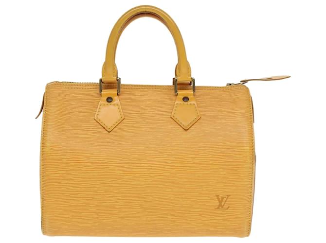 Louis Vuitton Speedy 25 Gelb Leder  ref.1458598