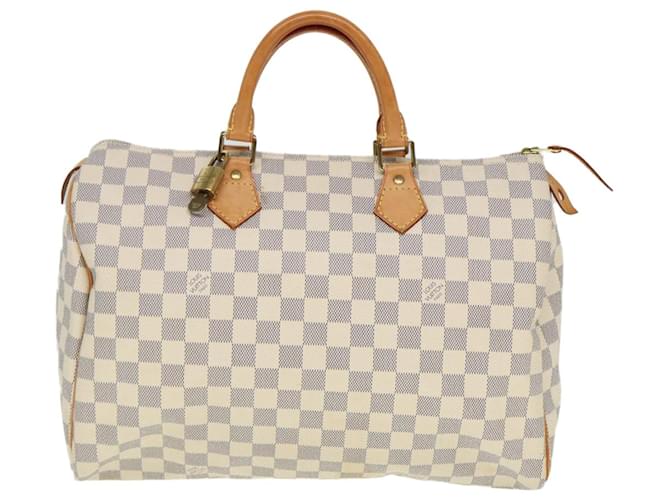 Louis Vuitton Speedy 35 Toile Blanc  ref.1458601