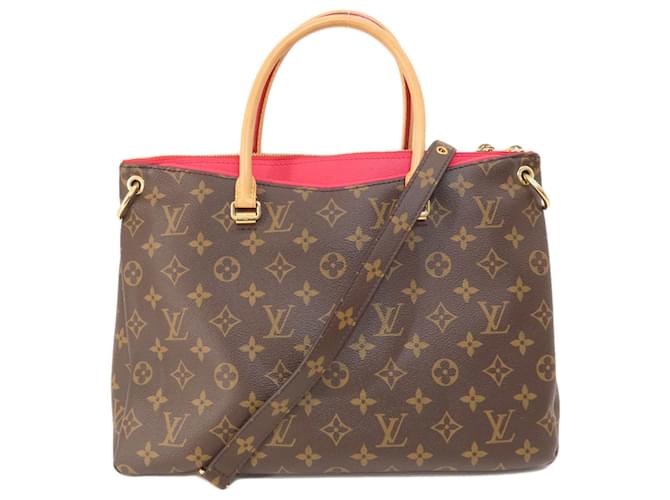 Sac à main Pallas Monogram M41175 de Louis Vuitton Cuir vernis Toile Marron Fuschia Monogramme  ref.1458662