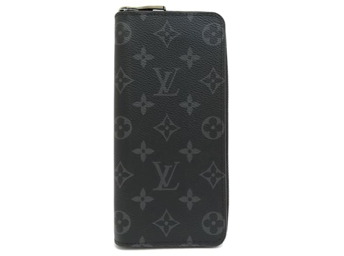 Zippy Louis Vuitton Monogram Eclipse Long Wallet Black Cloth  ref.1458679