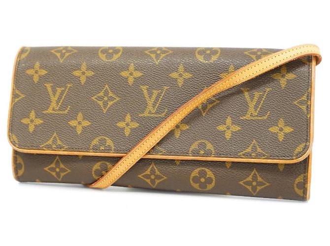 Louis Vuitton Monogram Pochette Twin GM Schultertasche Braun ref 