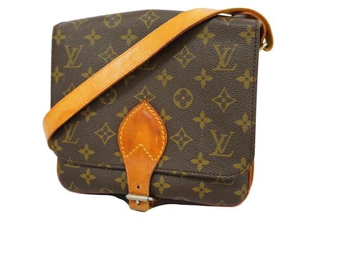 Monogramm Schultertasche Louis Vuitton Braun Lackleder ref.1458839 