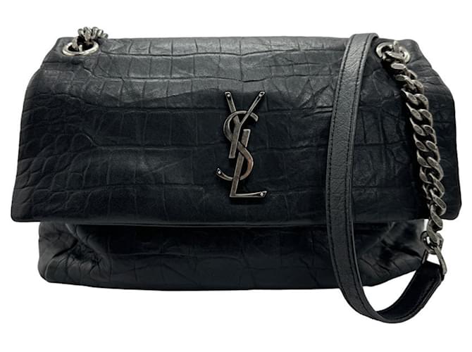 Sac à épaule en cuir noir Saint Laurent  ref.1459305