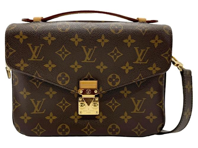 Louis Vuitton Monogram Pochette Metis MM Shoulder Bag Brown Patent leather  ref.1459350