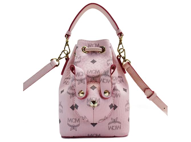 Bolsa de ombro de couro MCM Marrom Rosa  ref.1459358