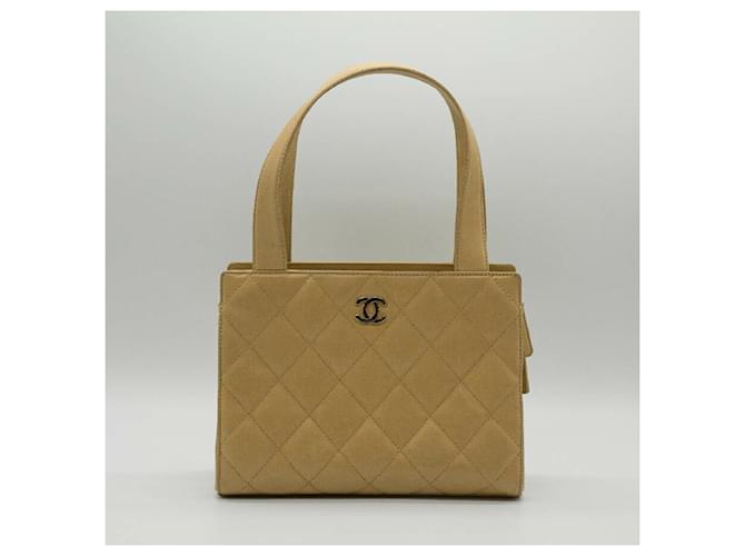 Bolso tote de cuero beige Chanel  ref.1459365