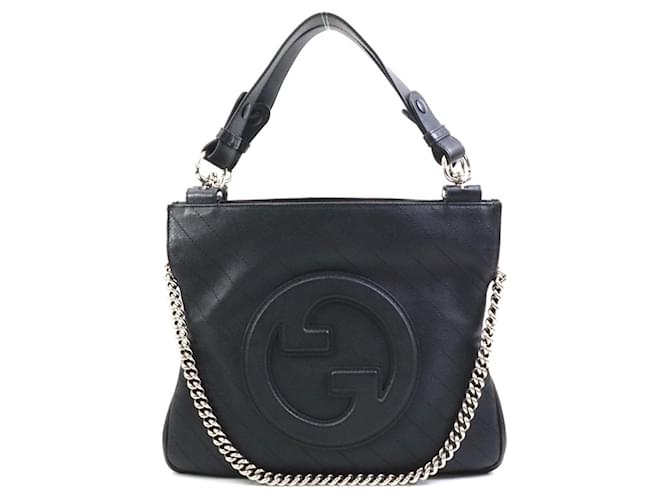 Bolsa de ombro de couro preto Gucci  ref.1459407