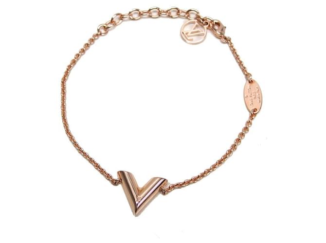 Bracelet V Chaîne Essentiel Louis Vuitton en Or Rose Métal Doré  ref.1459438