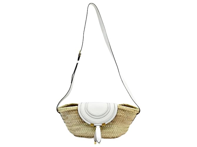 Chloé Marcy Shoulder Bag White Beige Leather  ref.1459449