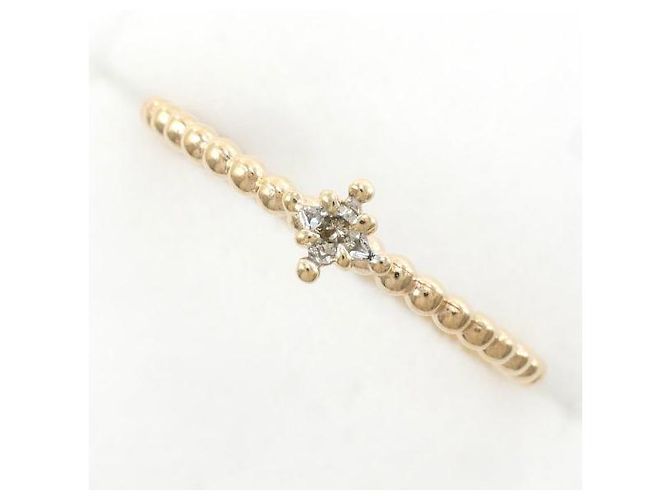 Autre Marque Nojess K10YG Diamond Ring Size 3 Golden Metal ref 