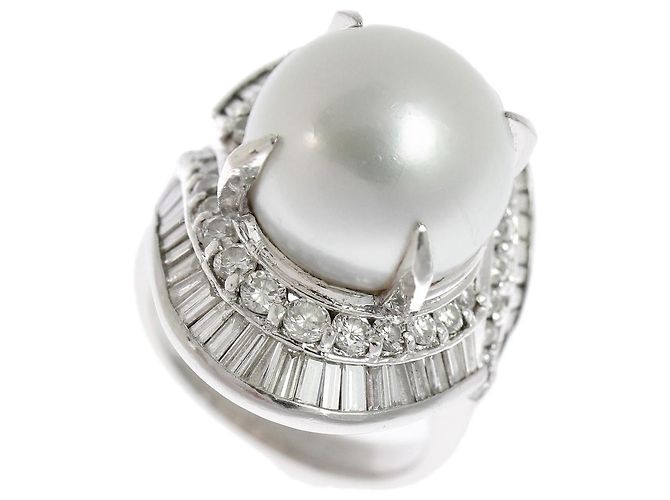 Autre Marque Platinperlenring PT900 11.5 Ohne Marke Weiß 