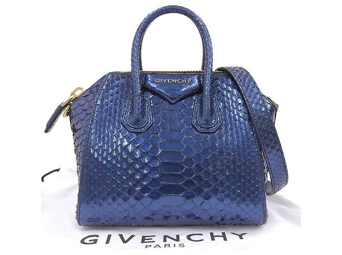 Givenchy Antigona Mini 2-Way Handbag Metallic Blue