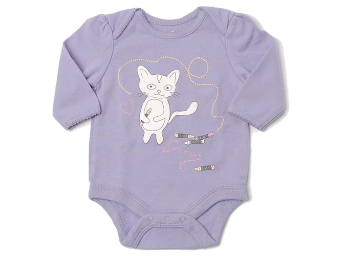 Autre Marque GAP Baby Girls Long Sleeve Bodysuit Purple Cotton  ref.1460829