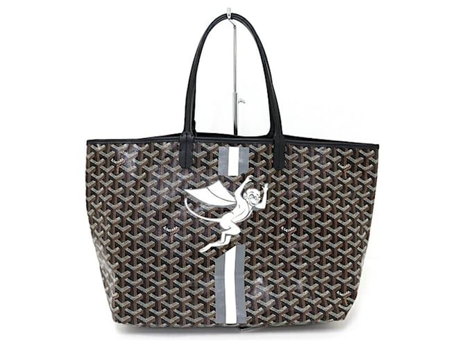 Goyard Saint Louis PM Tote Bag Brown Black White Leather Plastic ref.1461597 Joli Closet
