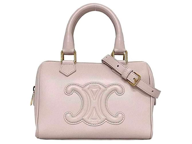 Céline Celine Pink Pastel Rose Triomphe Boston Bag Leather Céline Celine Pink Pastel Rose Triomphe Boston Bag Leather