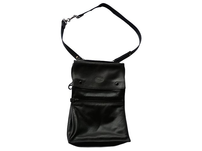 Bolsa Longchamp de couro de cordeiro preto