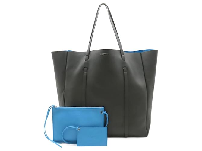 Balenciaga Everyday Tote Bag Brown Blue Leather  ref.1461673