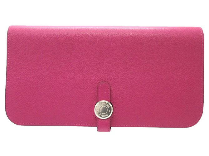 Hermès Hermes Dogon Long Wallet in Rose Purple