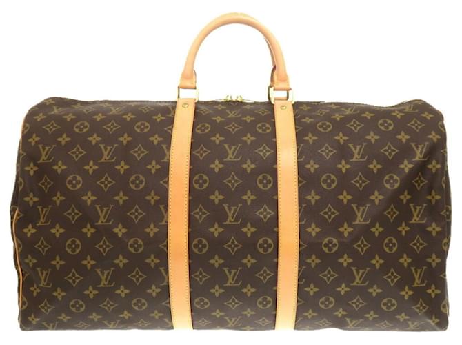 Louis Vuitton Keepall 55 Monogram Boston Bag Brown Patent leather  ref.1461889